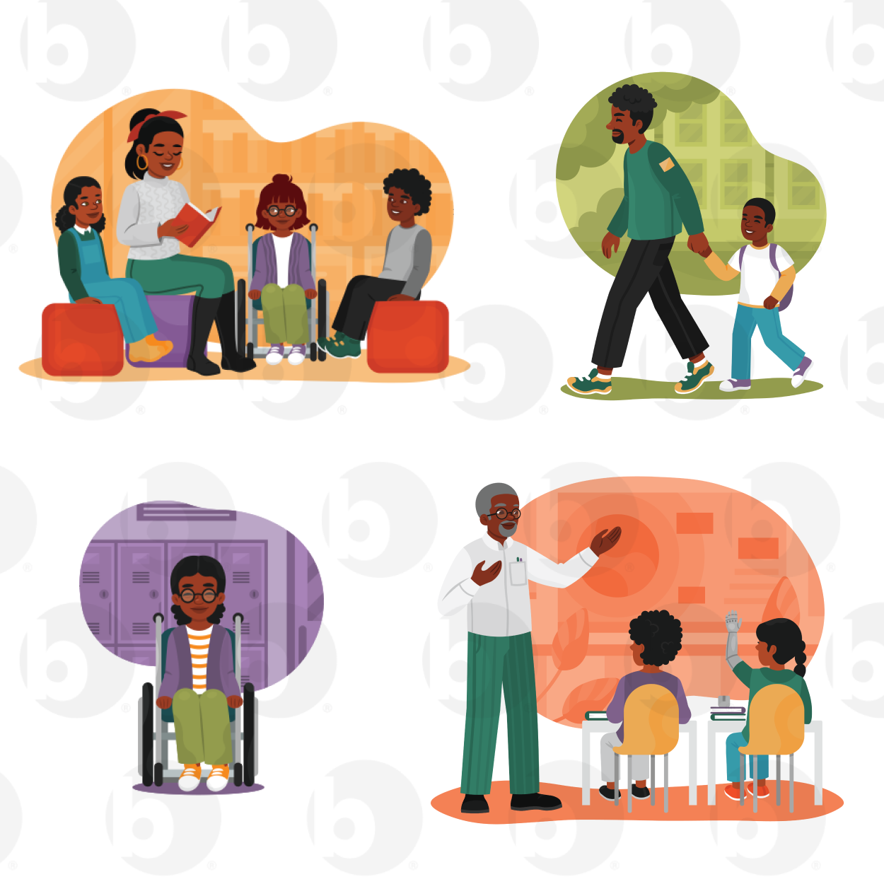 Back to School Pack | Black Illustrations